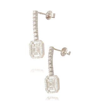 Witgouden diamanten hanger oorbellen