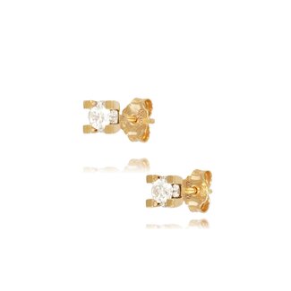 Gouden diamanten oorstekers