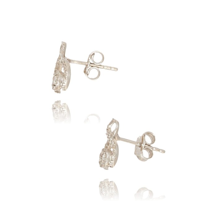 Luxe witgouden infinity oorstekers met diamanten stenen