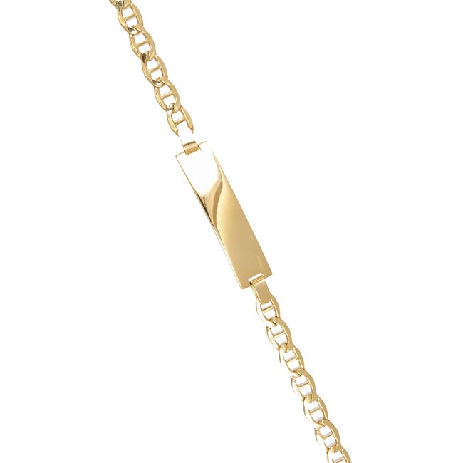 Gouden Graveerplaat Armband met Schakels