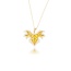 Gouden Blad Collier met Zirkonia