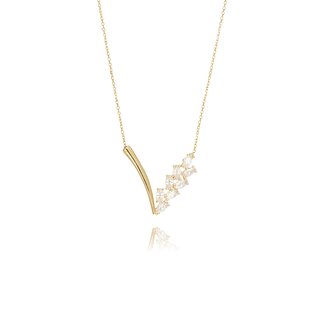 V Ketting met Zirkonia