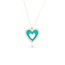 Gouden Hart Collier met Zirkonia en Turquoise