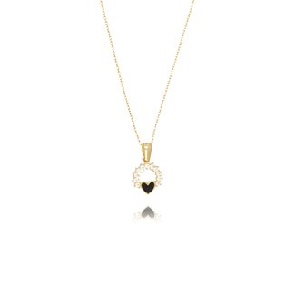 Gouden Hart Ketting met Zirkonia