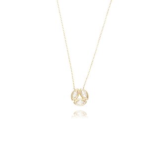 Gouden Bladeren Ketting met Zirkonia