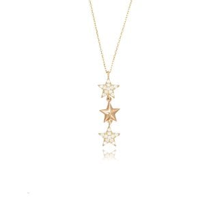 Gouden Sterren Collier met Zirkonia