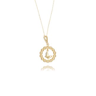Gouden Vlinder Ketting met Zirkonia
