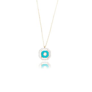 Turquoise Achthoek Collier