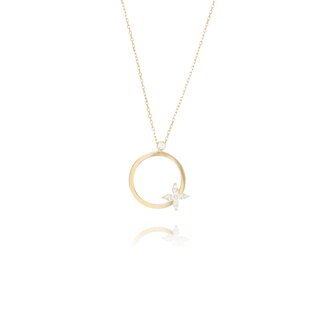 Cirkel Collier met Bloemdetail
