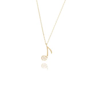 Muzieknoot Collier met Zirkonia