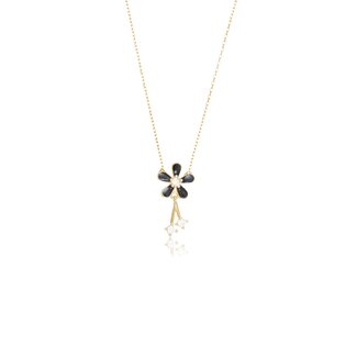 Zwarte Bloem Collier
