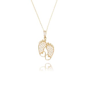 Babyvoetjes Collier Met Zirkonia