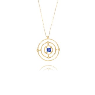 Geometrisch Collier Blauwe Steen