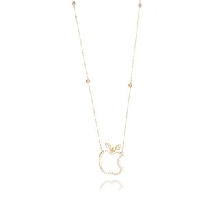 Gouden Appel Collier met Zirkonia