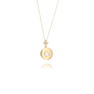 Gouden Ananas Collier met Witte Steen