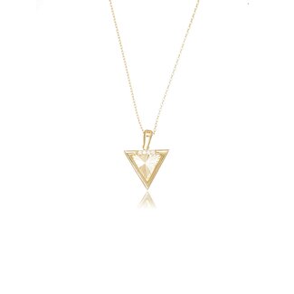 Gouden Driehoek Collier met Zirkonia