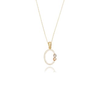 Gouden Cirkel Collier met Zirkonia