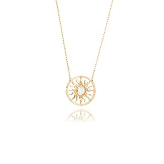 Gouden Zon Collier met Steen