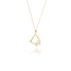 Gouden Ketting met Open Ruit en Zirkonia Bloem