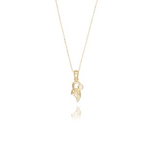 Gouden Ketting met Bladvormige Hanger