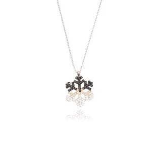 Witgouden Sneeuwvlok Collier met Zirkonia