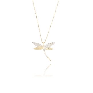 Elegante Libelle Ketting met Zirkonia