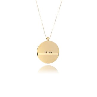 Gouden Graveer Collier met Ronde Hanger