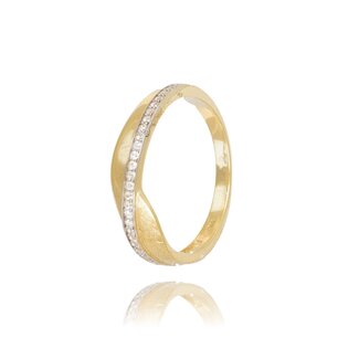 Elegante Kruislijn Ring met Zirkonia
