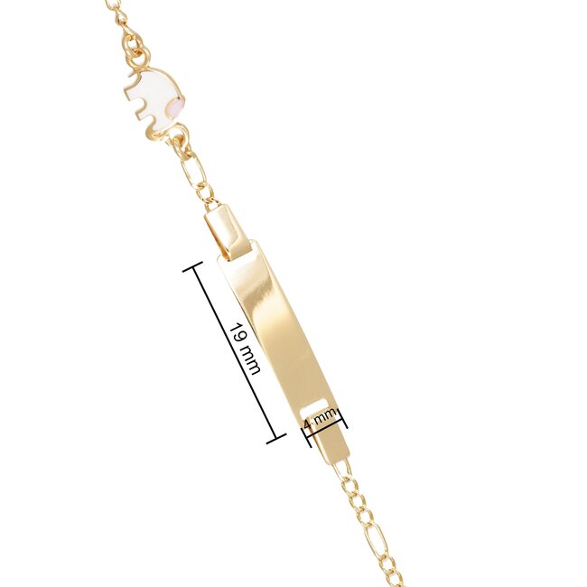 Goldmine 14 Karaat Gouden Kinderarmband met Naamplaatje