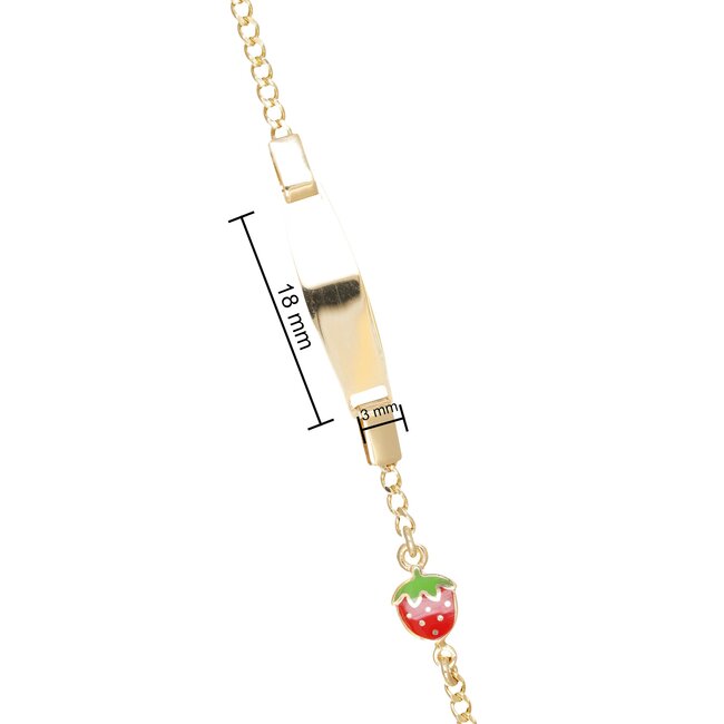 Goldmine 14 Karaat Gouden Kinderarmband met Naamplaatje