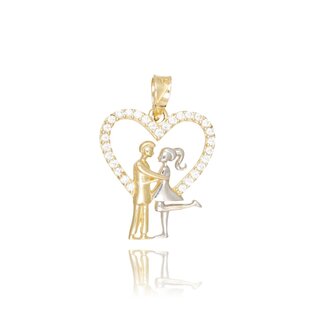 Liefdes hanger met hart en zirkonia