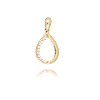 Gouden Druppel Hanger met Zirkonia