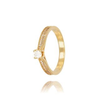 Diamanten Solitair Ring Pavé