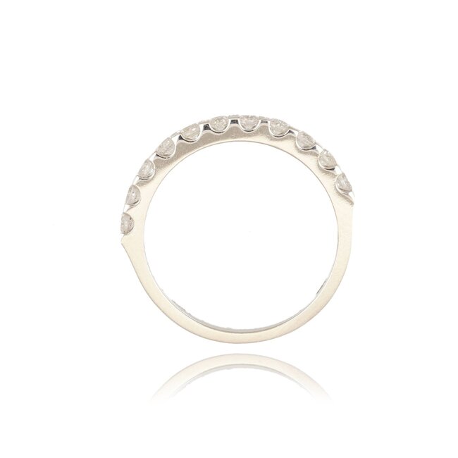 Goldmine Tijdloze witgouden alliance ring met natuurlijke briljant diamanten rondom