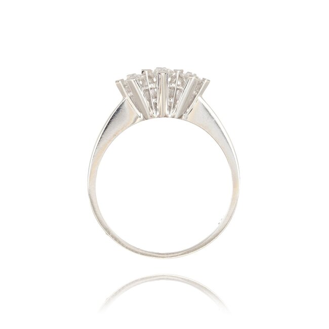 Goldmine Elegante witgouden ring met drie briljant geslepen natuurlijke diamanten