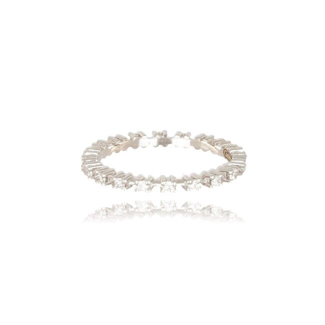 Luxe witgouden eternity ring met natuurlijke diamanten rondom de band