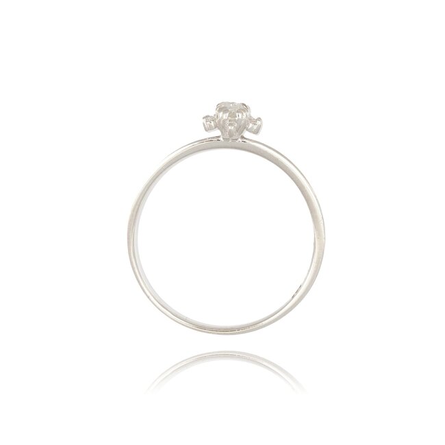 Witgouden ring met bloemvormige zetting