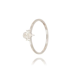 Bloem Diamanten Ring Witgoud