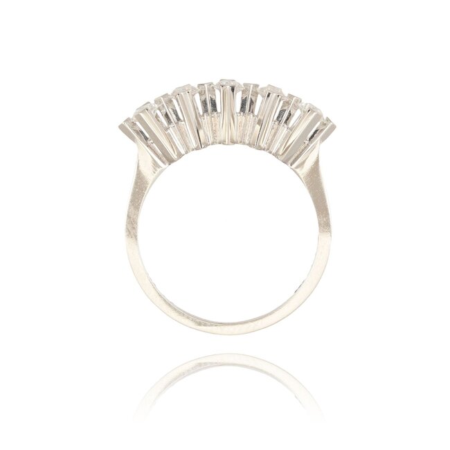 Witgouden ring met vijf diamanten, 0,50 ct