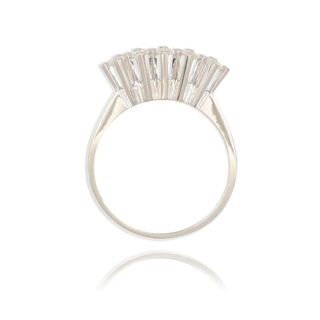 Witgouden ring met vijf diamanten, 0,27 ct