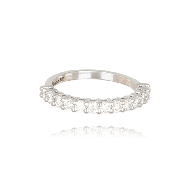 Elegante witgouden alliance ring met natuurlijke diamanten 0.70 karaat