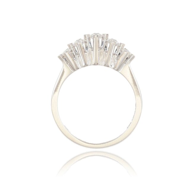 Witgouden ring met vijf diamanten, 0,36 ct