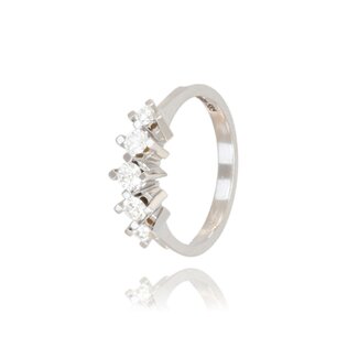 Witgouden Ring met Vijf Diamanten 0,36 ct