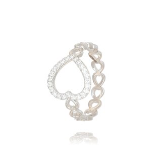 Witgouden Hartjes Diamanten Ring 0.18 Ct