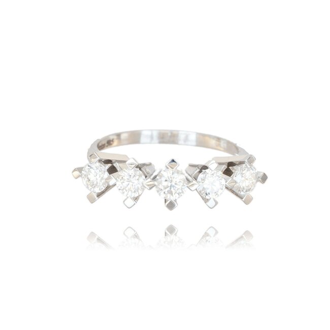 Exclusieve witgouden damesring met natuurlijke diamanten 1.00 karaat