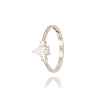Witgouden Peervorm Diamanten Ring