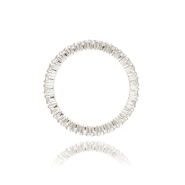 Luxe witgouden eternity-ring met 1.01 ct natuurlijke diamanten rondom bezet