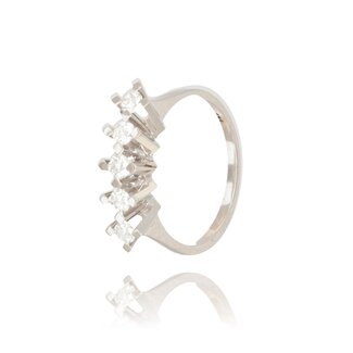 Witgouden Diamanten Ring met Rijzetting