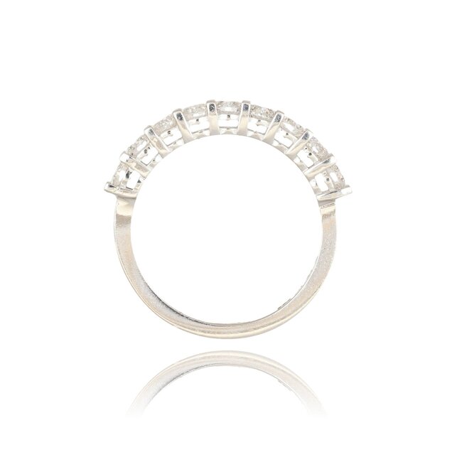 Elegante witgouden damesring met 1.00 ct natuurlijke diamanten in alliance zetting