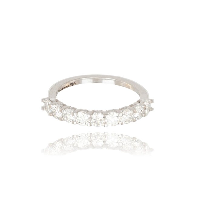 Elegante witgouden damesring met 1.00 ct natuurlijke diamanten in alliance zetting
